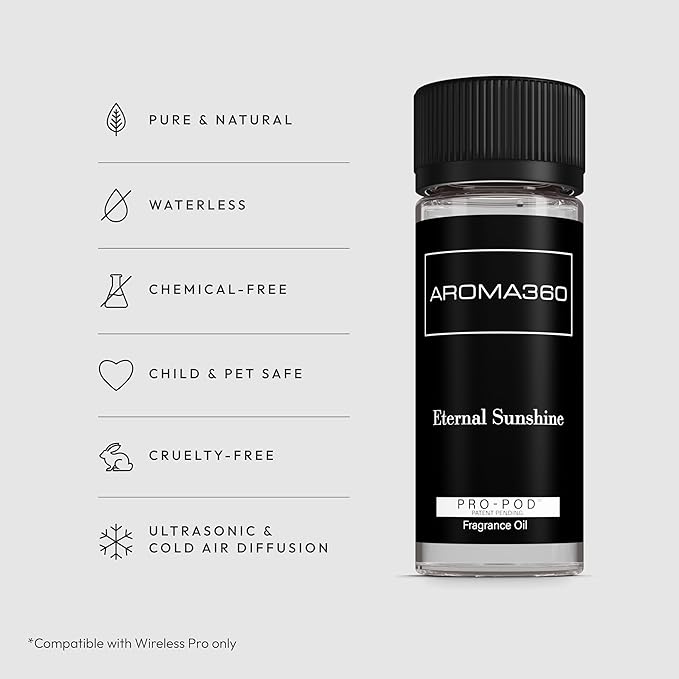 Aroma360 - Eternal Sunshine Pro Pod Fragrance Oil Blend | Hotel Inspired Luxury Essential Oil Diffuser | Aromatherapy Scent Diffuser Oil | Satsuma, Golden Bamboo and Cedar 1.7 fl oz, 50 mL