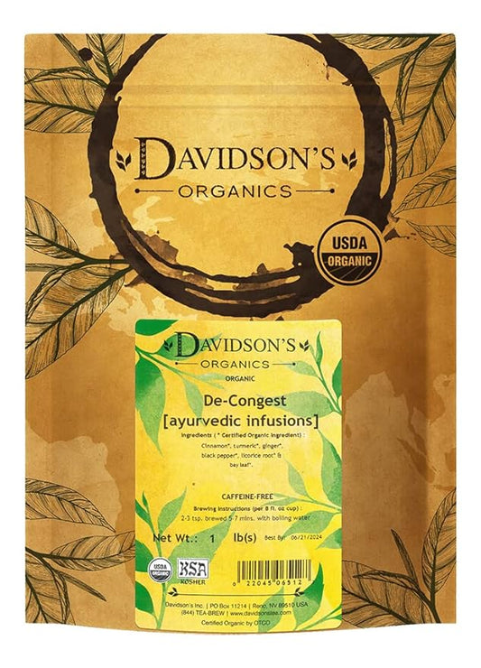 Davidson's Organics, Ayurvedic Infusions, De-Congest, Loose Leaf Tea, 16-Ounce Bag