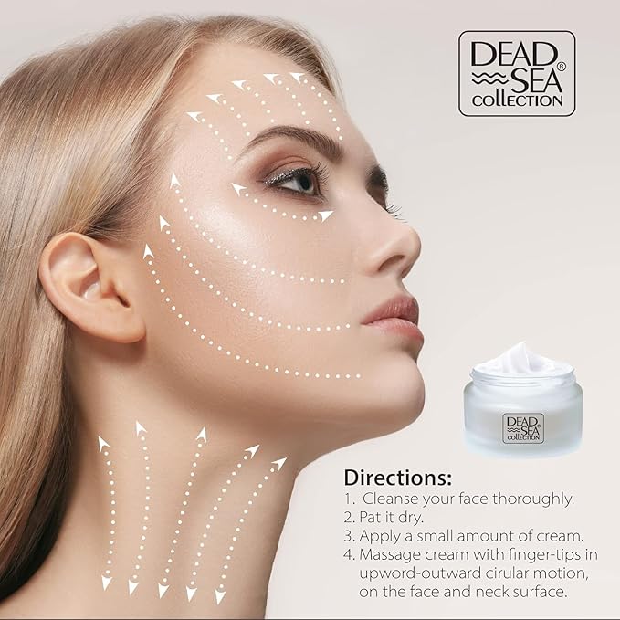 Dead Sea Collection Night Cream for Face with 5% Hyaluronic Acid, Dead Sea Minerals, and Vitamin E – Anti Aging Nourishing Skin Care Moisturizer to Reduce Wrinkles (1.69 fl. oz)