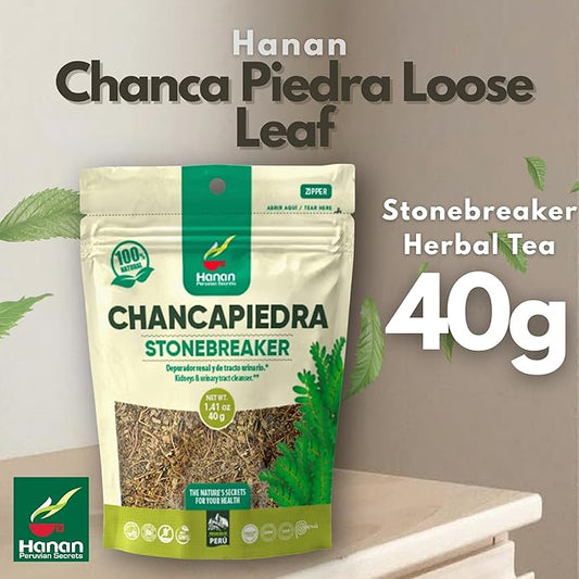 Hanan Chanca Piedra Loose Leaf Herbal Tea 4.2oz 120g of Stone Breaker 40 Grams Each of All-Natural Chancapiedra Plant Leaves and Stems Grown in Peru - Pack of 3
