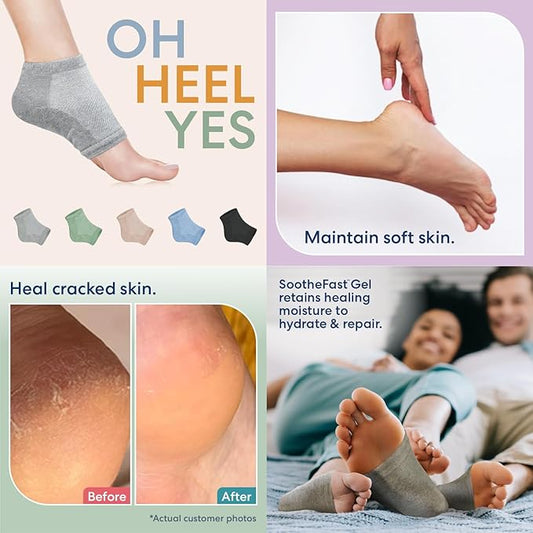 Dr. Frederick's Original Moisturizing Heel Socks for Cracked Heel Treatment - 6 Pairs - Socks for Dry Feet - Cracked Skin Repair & Overnight Hydration - Foot Care for Women & Men - Power Pack