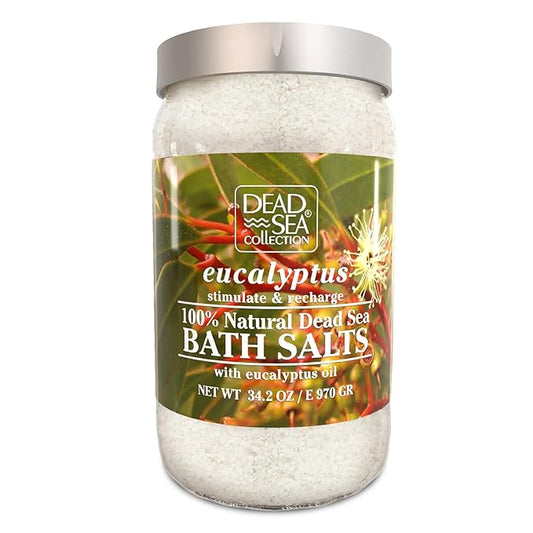 Dead Sea Collection Bath Salts Enriched with 3 pc-Eucalyptus - Cherry Blossom-Coconut-Natural Salt for Bath-Large 34.2 OZ.-Nourishing Essential Body Care for Soothing and Relaxing Your Skin and Muscle