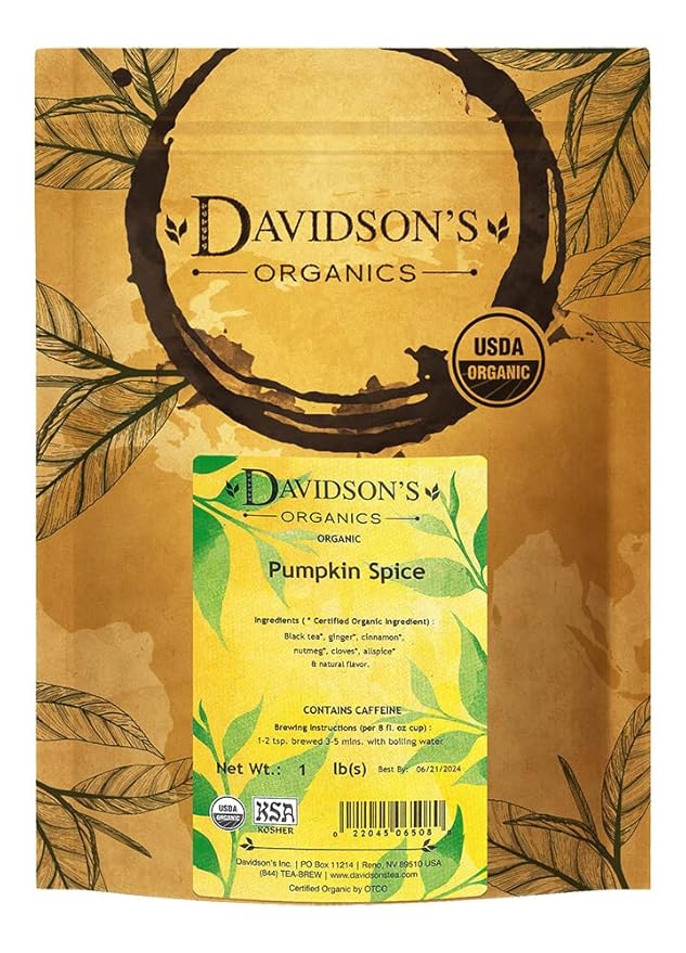 Davidson's Organics, Pumpkin Spice, Loose Leaf Tea, 16-Ounce Bag