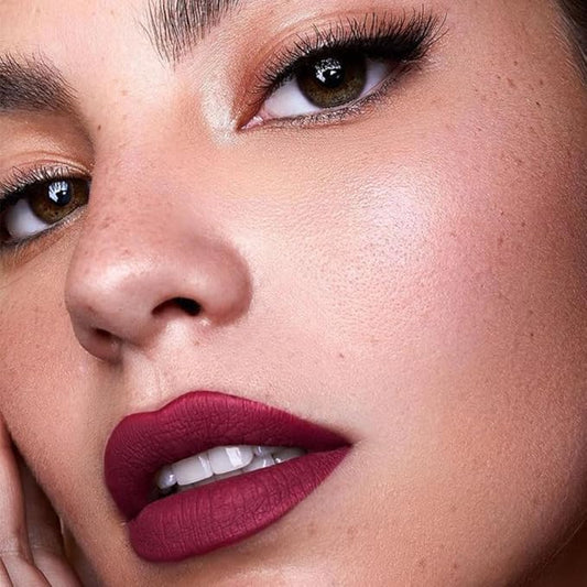2-in-1 Dark Red Lip Liner & Lipstick Set Kit for Women, Matte Lips Kit with Lip Liner Lip Stains Long Lasting Waterproof 24 Hour Lipstick and Lip Liners Combo Lipliners Pencil Set 06