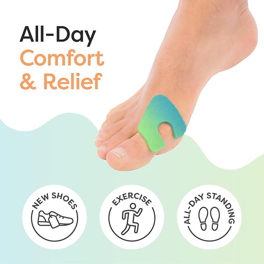 ZenToes Callus Pads | U-Shaped Design Moleskin Blister Pads | Self-Stick Adhesive Felt All Day Comfort Cushions for Calluses and Corns | Reduce Pressure and Friction | 18 Count (ZenRainbow)