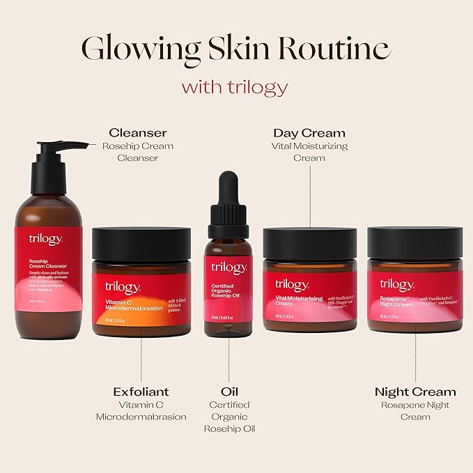 Trilogy Certified Organic Rosehip Oil Set, Nourishment & Renewal, Includes Gift Bag