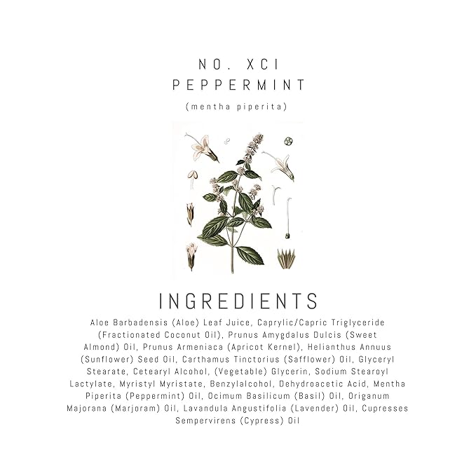 Hydrating Face and Neck Cream for Women with Dry Skin, All Natural with Organic Aloe, Vegetable Glycerin, and Cooling Peppermint Essential Oil, 1.7 Ounces