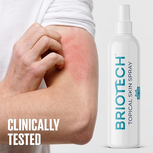 BRIOTECH Hypochlorous Acid Spray, Topical Skin Face & Body Mist, Support Irritations, Soothe Redness, Dry Skin & Scalp, Athletic Itch, Packaging May Vary