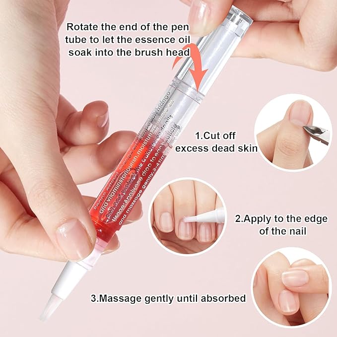 Natural Nail Growth Oil,Nail Growth Oil Pen,Cuticle Oil, Natural Growth Serum For Nails Moisturize -For Growth And Strength, Nail Strengthener For Damaged Nails (Blueberries oil, 0.18 / Fl Oz)