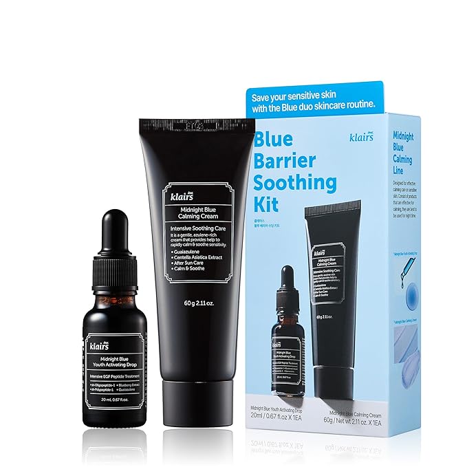 DearKlairs] Midnight Blue Barrier Kit, For oily, troubled and sensitive skin, rapidly calm and soothe sensitivity (2.78 Fl Oz (Pack of 1))