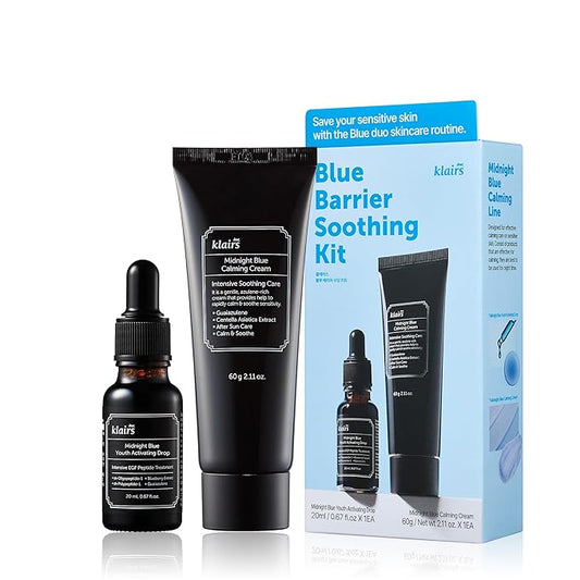 DearKlairs] Midnight Blue Barrier Kit, For oily, troubled and sensitive skin, rapidly calm and soothe sensitivity (2.78 Fl Oz (Pack of 1))