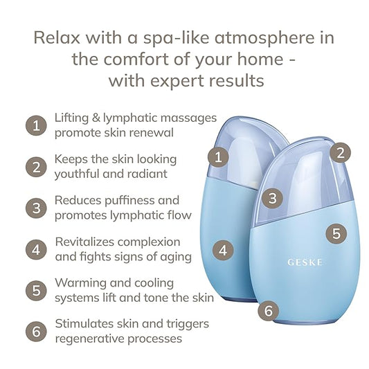 SmartAppGuided™ Cool & Warm Eye & Face Massager | 7 in 1 | Multi Massager | Face & Neck | Battery-free Cooling & Warming | Firms, Relaxes & De-Puffs Skin | Eye-Nose Area Targeted Design