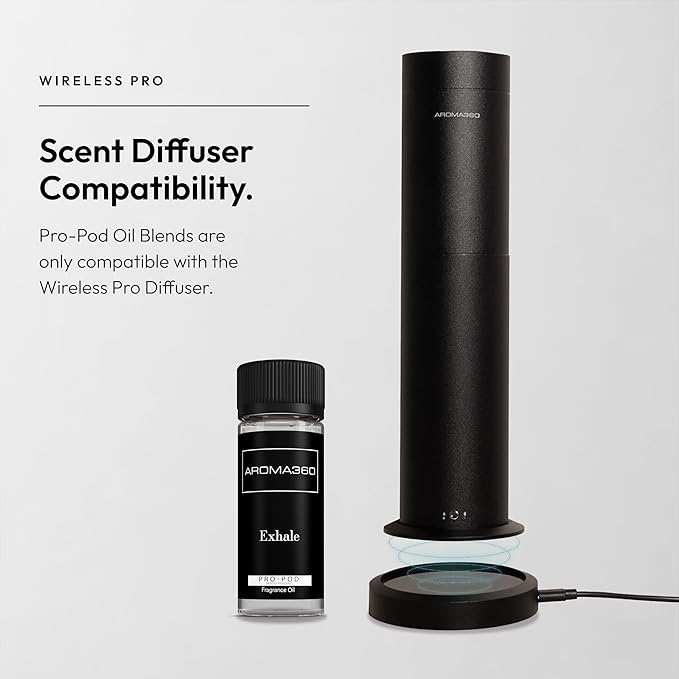 Aroma360 - Exhale Pro Pod Fragrance Oil Blend | Hotel Inspired Luxury Essential Oil Diffuser | Aromatherapy Scent Diffuser Oil | Lavender, Eucalyptus and Lemon 1.7 fl oz, 50 mL