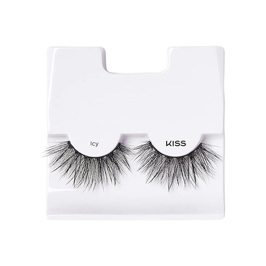 KISS Halloween Lash Drip False Eyelashes, Spiky X Boosted Volume, Unique Wet Look Hydrated Effect, Multi-Length Rewearable Fake Eyelashes, Wispy Crisscross Lash Pattern, Style ‘Icy’, 1 Pair, Packaging May Vary