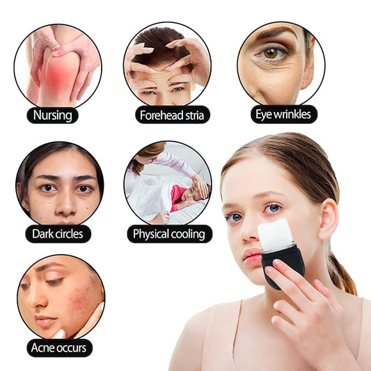 Ice Face Roller, Ice Roller for Face and Eye, V-Shaped Design, Food-Grade Leak-Proof Silicone Cube, Reusable Face Massage, Facial Beauty Ice Roller, Ice Mold for Face Beauty Gift for Women