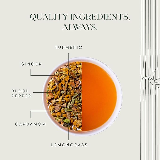 Luxmi Estates Turmeric Time-Out Herbal Loose Tea 250g Pack | Certified USDA Organic Herbal Tea | With Organic Turmeric, Ginger, Cardamom, Black Pepper | Supports A Healthy Response To Inflammation (125 Cups)