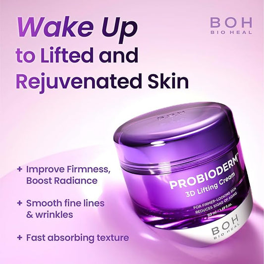 Probioderm 3D Lifting Cream + Cream Mist | Advanced Korean Anti-Aging Probiotic Facial Skincare with 17-Peptide Complex & Patented Probioderm for Wrinkles on Face and Neck