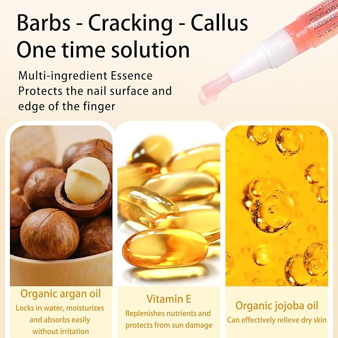 Cuticle Oil Pen Sweet Almond Nail Growth Serum and Repair Treatment Hydrating Oil for Dry Cuticles and Skin Cuticle Buddy Revitalize Nails with Radiant Cosmetics' Nail Growth Oil (6pcs)