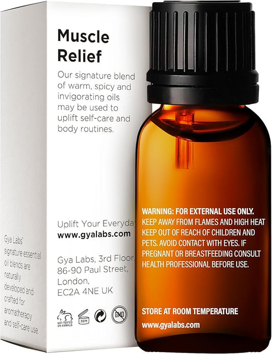 Gya Labs Muscle Relief Essential Oil Blend - Warm, Soothing Scent (0.34 Fl Oz)