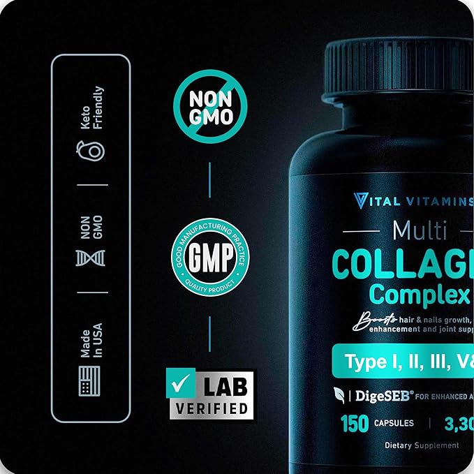 Vital Vitamins Multi Collagen Capsules + Resveratrol Capsules