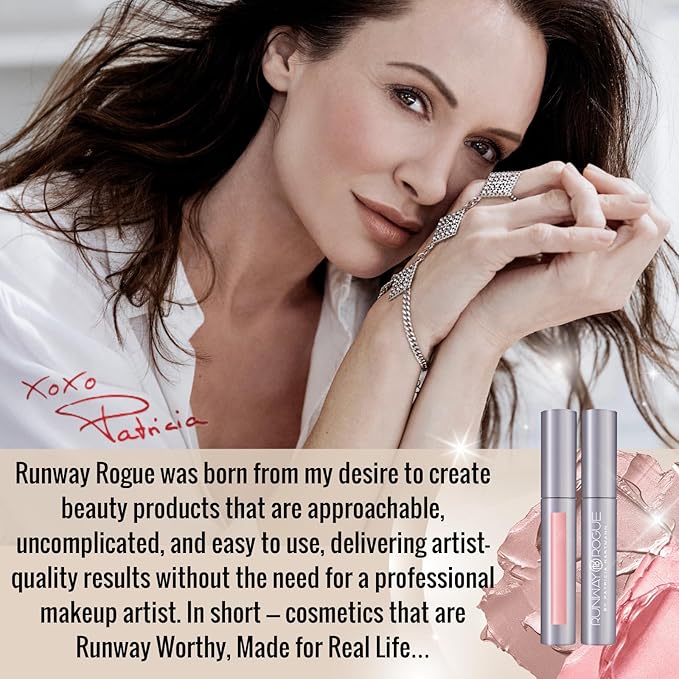 Runway Rogue Designer Liner Lip Pencil, Matte Soft Pink-Mauve Lip Liner Pencil and Lip Liner Sharpener, ‘A List’