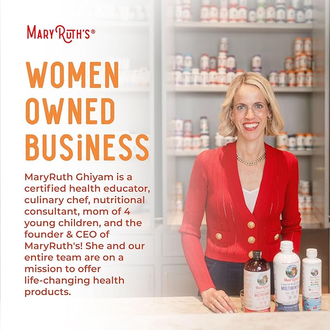 MaryRuth's Liquid Multivitamin + Hair Growth | Biotin 10000mcg | Lustriva Hair Growth Supplement | Clinically Tested in Women for Thicker Hair & Facial Wrinkle | Skin Care | Ages 18+ | 30 Fl Oz