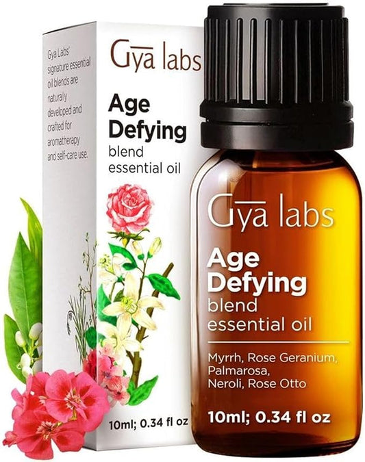 Gya Labs Age Defying Essential Oil Blend - 100% Pure Natural Age Defy Essential Oil - Soothing & Rejuvenating (0.34 Fl Oz)