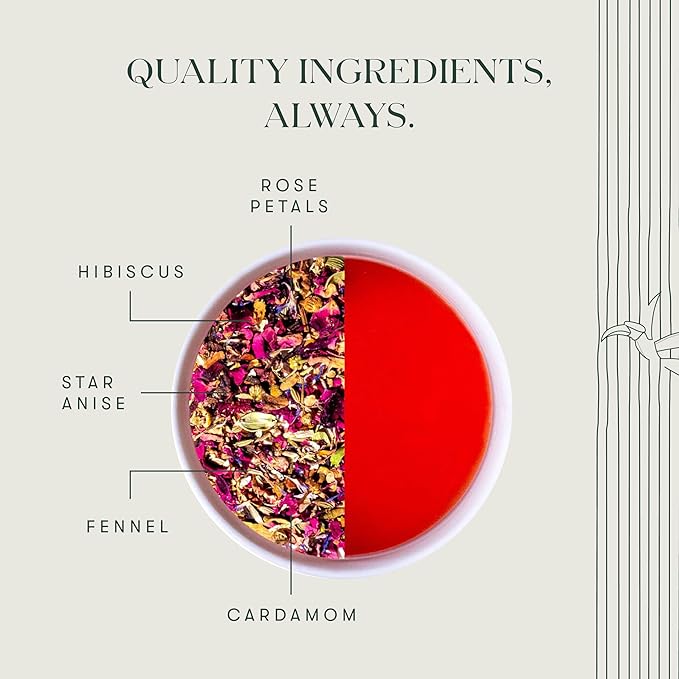 Luxmi Estates - African Rose - Organic Hibiscus Rose Tea - Loose Leaf - 50g (25 Cups) | With Soothing Rose and Hibiscus | Great for Skin DeTox - Supports a Healthy Glow