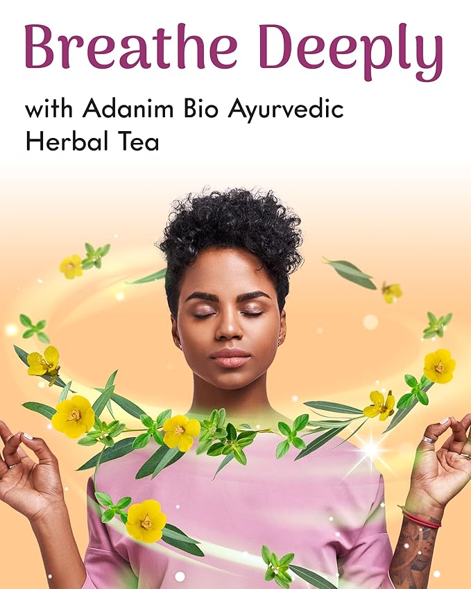 Adanim Bio Eucalyptus Mullein Tea Contains 20 Teabags of Organic Eucalyptus Leaves, Thyme, and Mullein, Providing Health Benefits to the Lungs