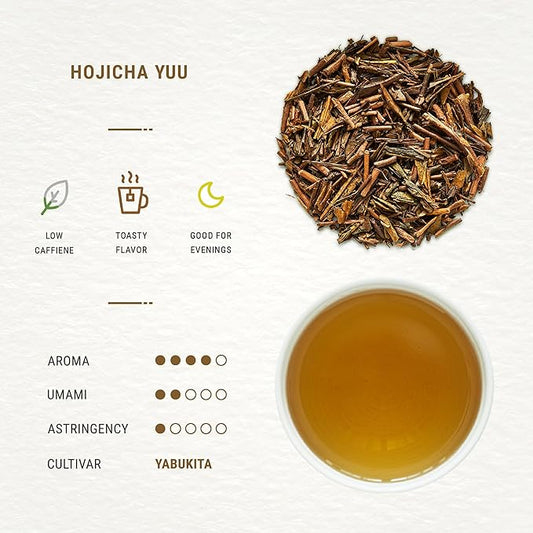 Senbird Organic Hojicha - Japanese Roasted Green Tea - From Shizuoka, Japan - Loose Tea In Airtight Tea Tin (1.76oz/50g)