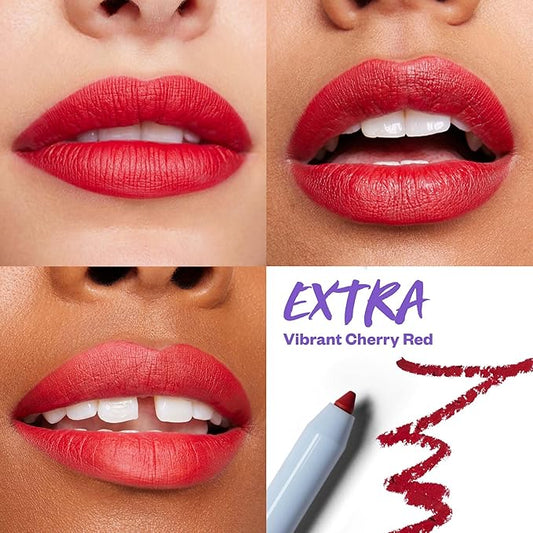Kosas Hotliner Retractable Lip Liner Pencil with Built-In Brush & Sharpener - Easy Contouring, Hydrating, Long-Lasting - Pigmented Creamy Texture for Plumping Lips - Hyaluronic Acid & Konjac - Extra