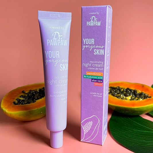 Dr. PawPaw Your Gorgeous Skin Rejuvenating Night Cream - Nourishing Night Face Cream with Chamomile - Vegan Face Moisturizer for Dry Skin - 1.52 oz
