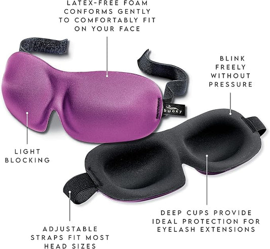 Bucky 40 Blinks No Pressure Eye Mask for Travel & Sleep, Starling Blue, One Size
