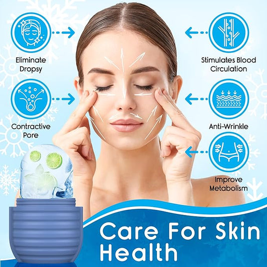 1Pcs Ice Roller for Face, Ice Face Roller, Reusable Silicone Ice Mold for Face, Facial Beauty Ice Roller Skin Care Tools for Shrink Pores Anti Wrinkle Reduce Puffiness (Rose)