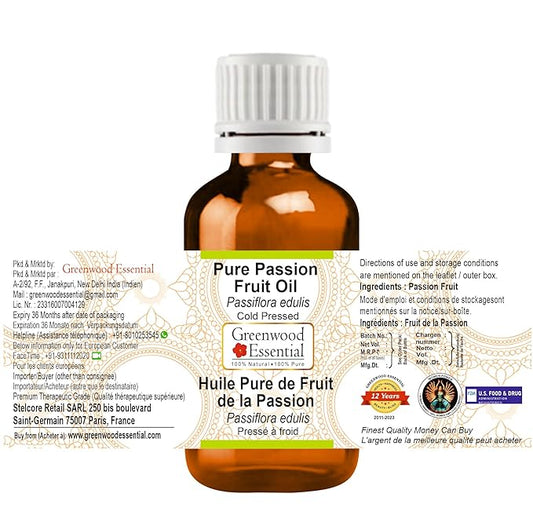 Pure Passion Fruit Oil (Passiflora edulis) Cold Pressed 100ml (3.38 oz)