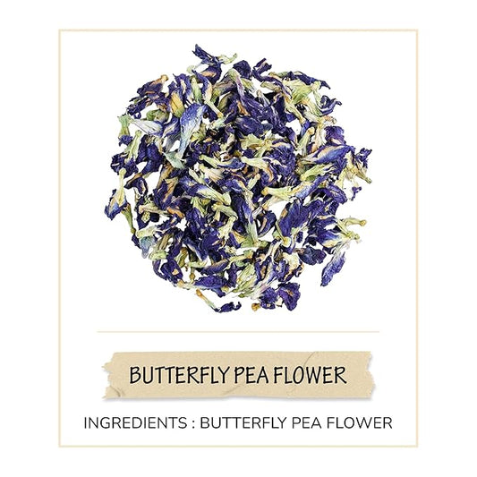 BREWIX, Butterfly Pea Flower Herbal Tea Loose Leaf (40+ Cups,1.41oz/40g) | Caffeine Free | Premium Dried Butterfly Pea Flowers For Blue & Purple Drinks, Food Coloring