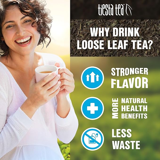 Tiesta Tea - Ginger Sweet Peach | Loose Leaf | Spicy Peach Herbal Tea | Non-Caffeinated Tranquility Blend | Bulk Herbal Leaves with Hibiscus & Cane Sugar | 25 Cups | 2.2 Ounce Resealable Pouch