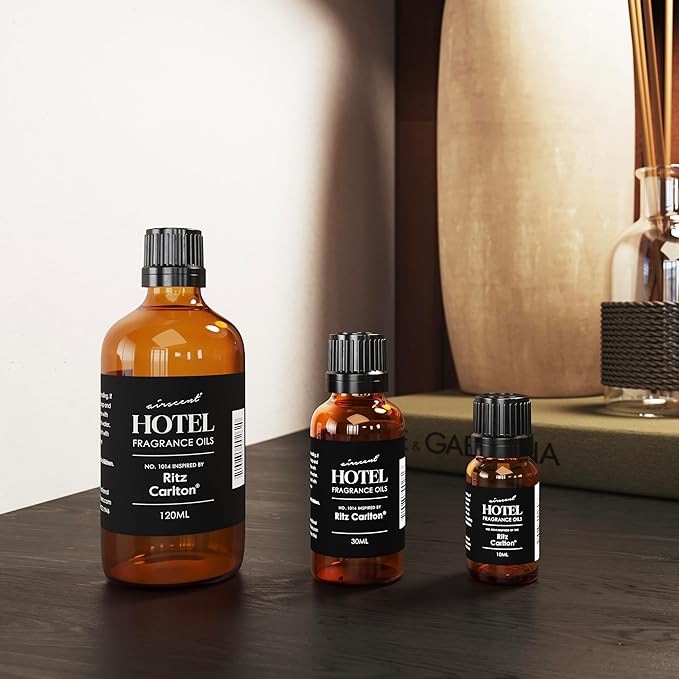 AirScent Hotel Diffuser Oil Inspired by The Ritz Carlton Hotel Scent - Premium Fragrance Oil No. 1014 for Ultrasonic and Waterless Diffusers and Crafting - 10 mL, 0.34 fl oz Glass Dropper Bottle