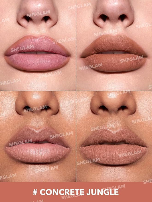 SHEGLAM Lip Liner Creamy Matte Pencil High Pigment Not Easy to Fade Silky Smooth Matte Contour Tint Lip Makeup-Concrete Jungle