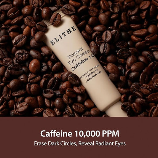 BLITHE Skin Care Solution Bundle – Caffeine Eye Cream, Pressed Serum Tundra Chaga, Vital Treatment 6 Calming Leaves