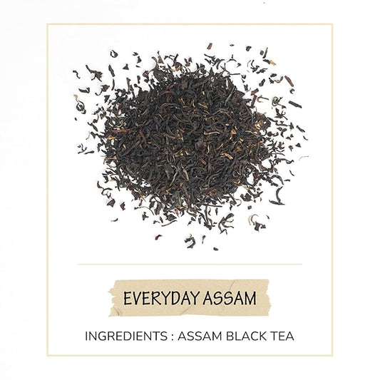 BREWIX, Assam Black Tea Leaves (50+ Cups, 3.53oz/100g) High Caffeine Gluten Free | Strong and Malty | Loose Leaf | Resealable Bag | Perfect for Strong Morning Tea