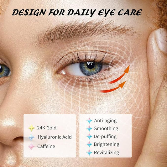 24k Gold Under Eye Patches & 3 in 1 Eye Masks Gift Set, Collagen Eye Patches for Dark Circles Undereye Bags Wrinkles and Puffiness, Eye Skin Care Gift for Her