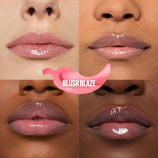 MAYBELLINE Lifter Gloss Lifter Plump, Plumping Lip Gloss with Chili Pepper and 5% Maxi-Lip, Blush Blaze, Sheer Pale Pink, 1 Count